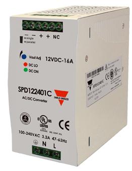 Carlo Gavazzi Switching Power Supply; 24VDC OUT; 10A; 90-132VAC / 180-264VAC / 210-375VDC IN; Single-Phase; DIN Rail Mount